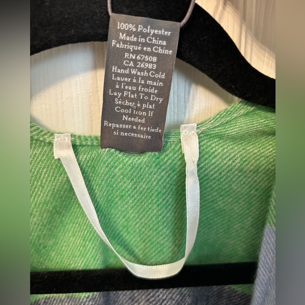 Vince Camuto Green Plaid Fringe Ruana Poncho OS NWT - Picture 6 of 7